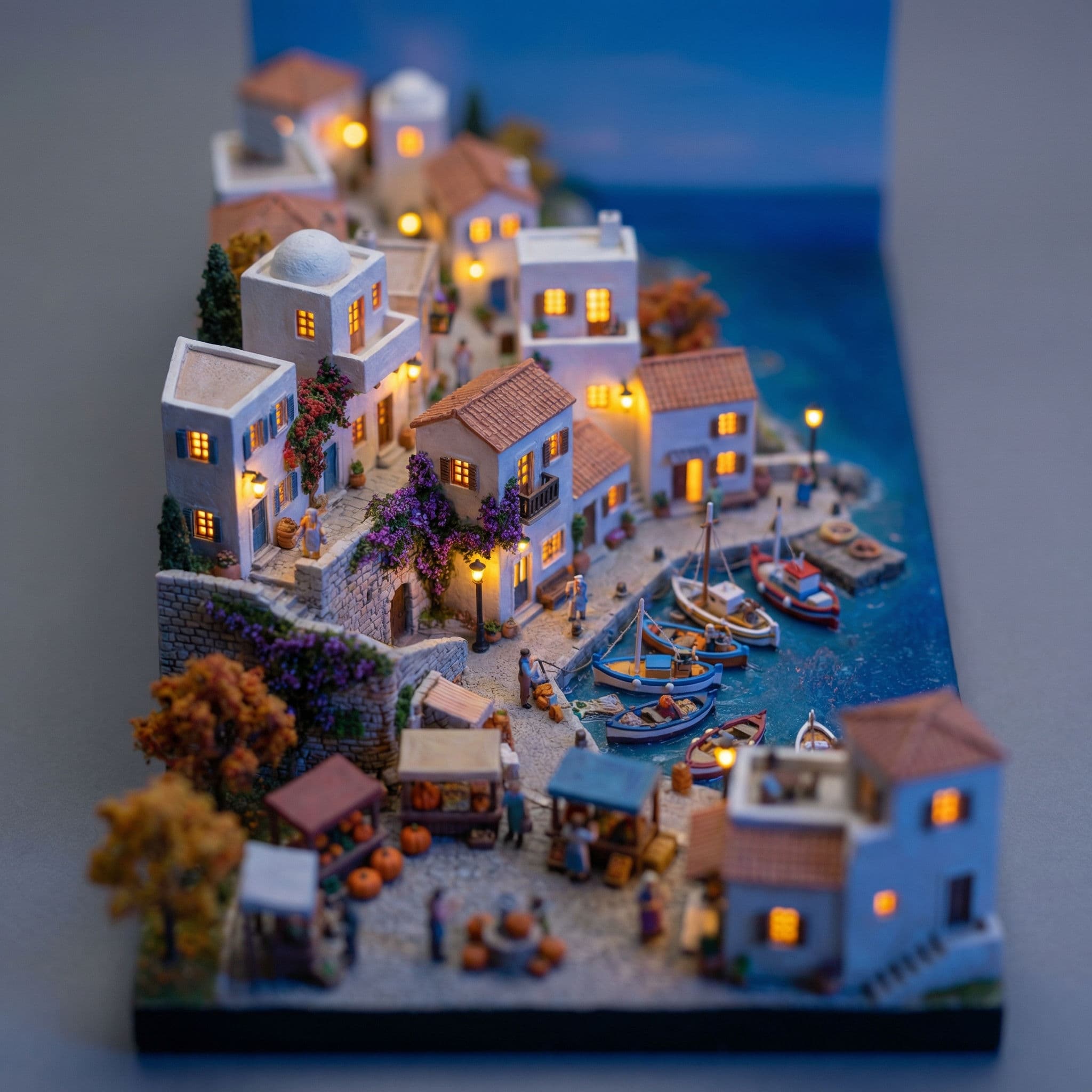 Completed miniature city illustration generated by Morphic