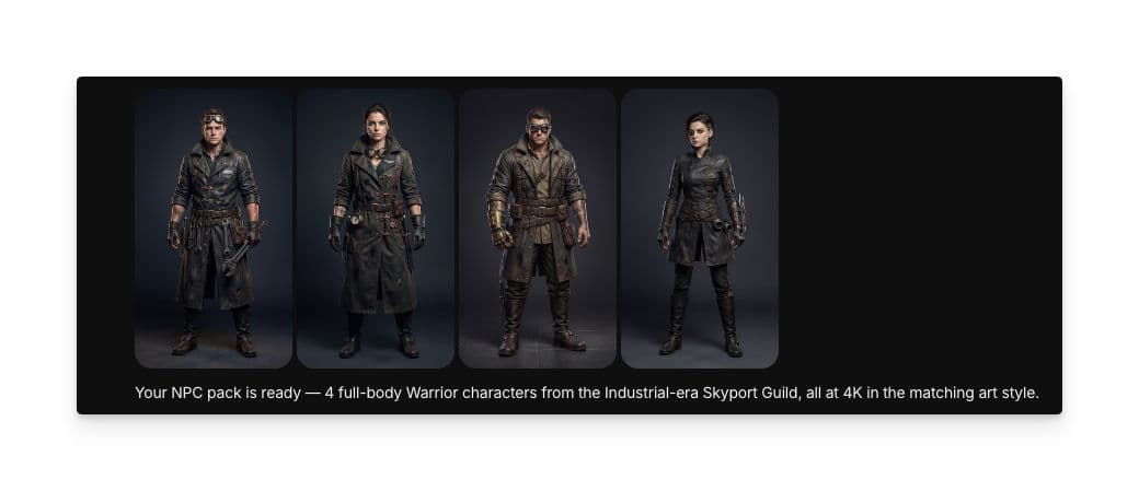 Complete NPC portrait pack showing six distinct characters in a consistent art style