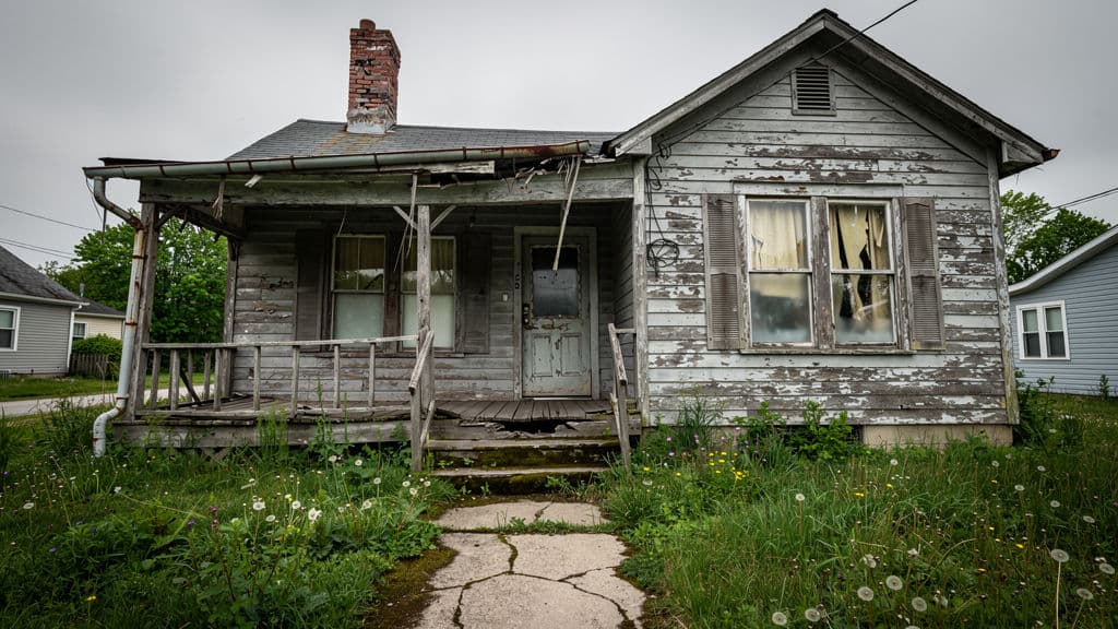 Before image showing an unrenovated room interior