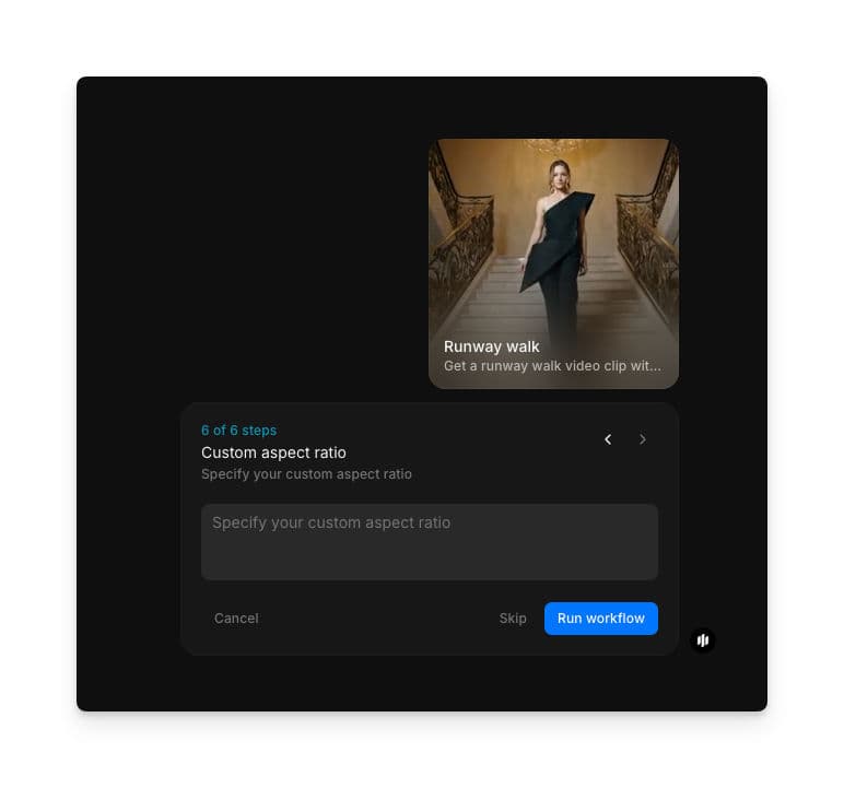 Custom aspect ratio text field for entering your desired video ratio
