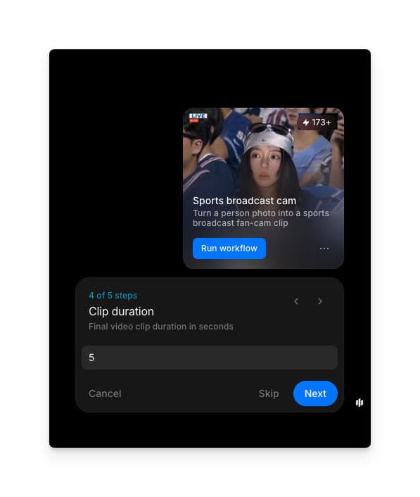 Clip duration number field set to 5 seconds