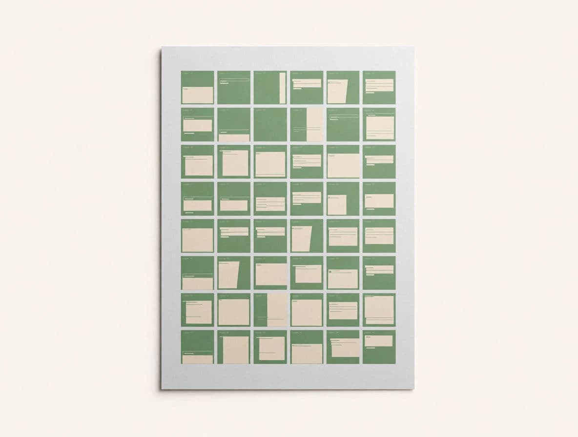 Social content calendar as a monthly grid of post thumbnails