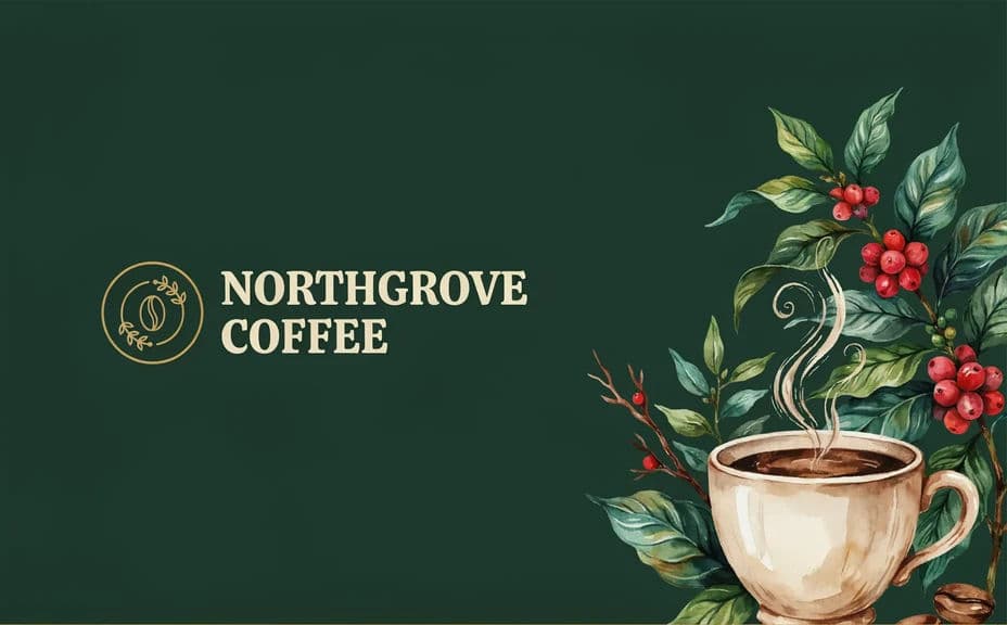 Wide Facebook cover layout with the brand name on the left