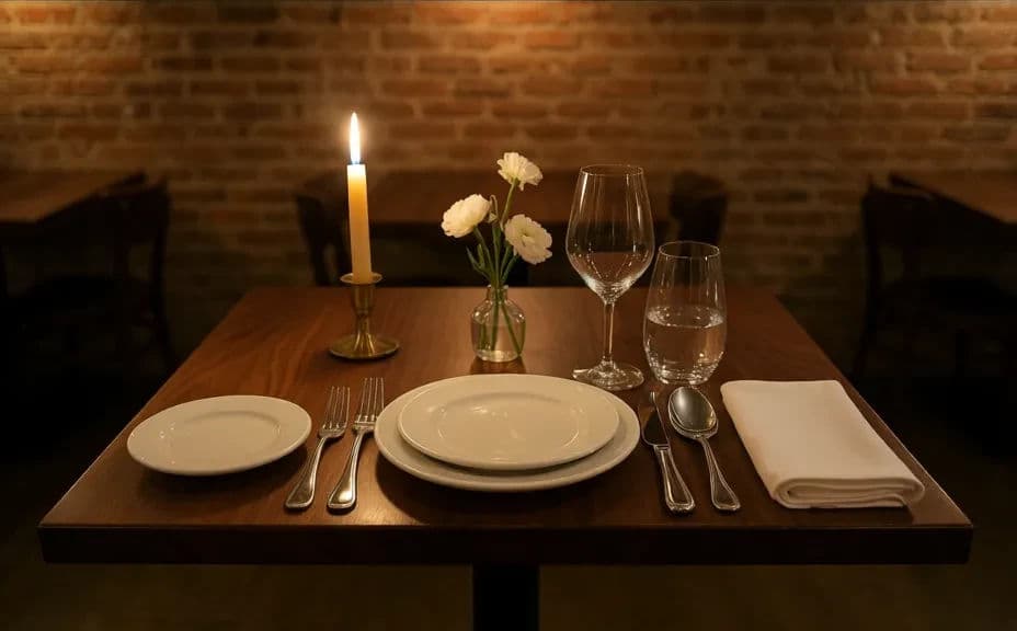 Same table styled with a full place setting