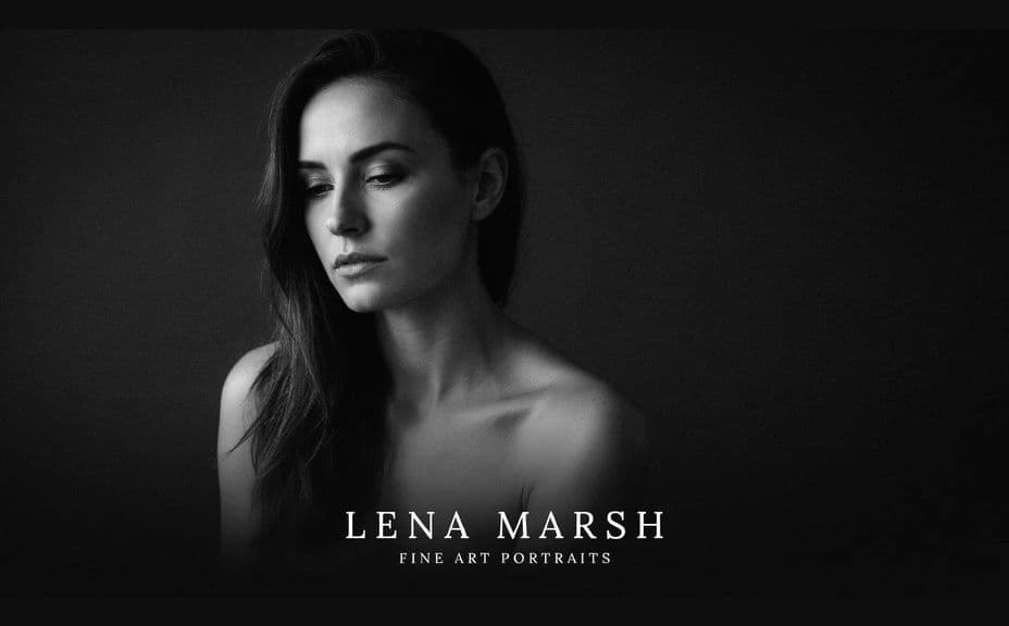 Photography portfolio cover option with a large image and the name set low