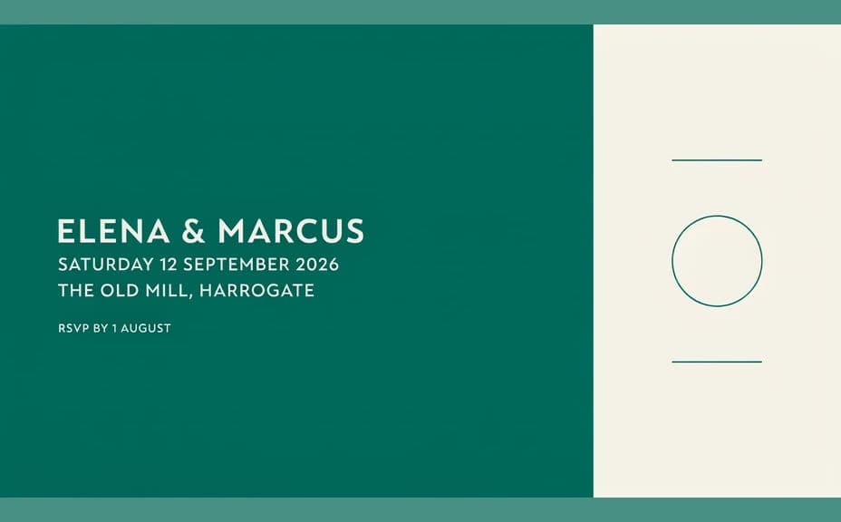 Alternate wedding invitation design with the same wording in a different layout