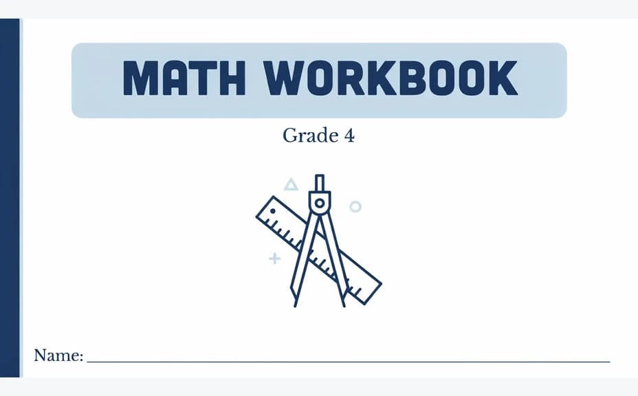 Alternate workbook cover option with the title on a clean panel above simple artwork