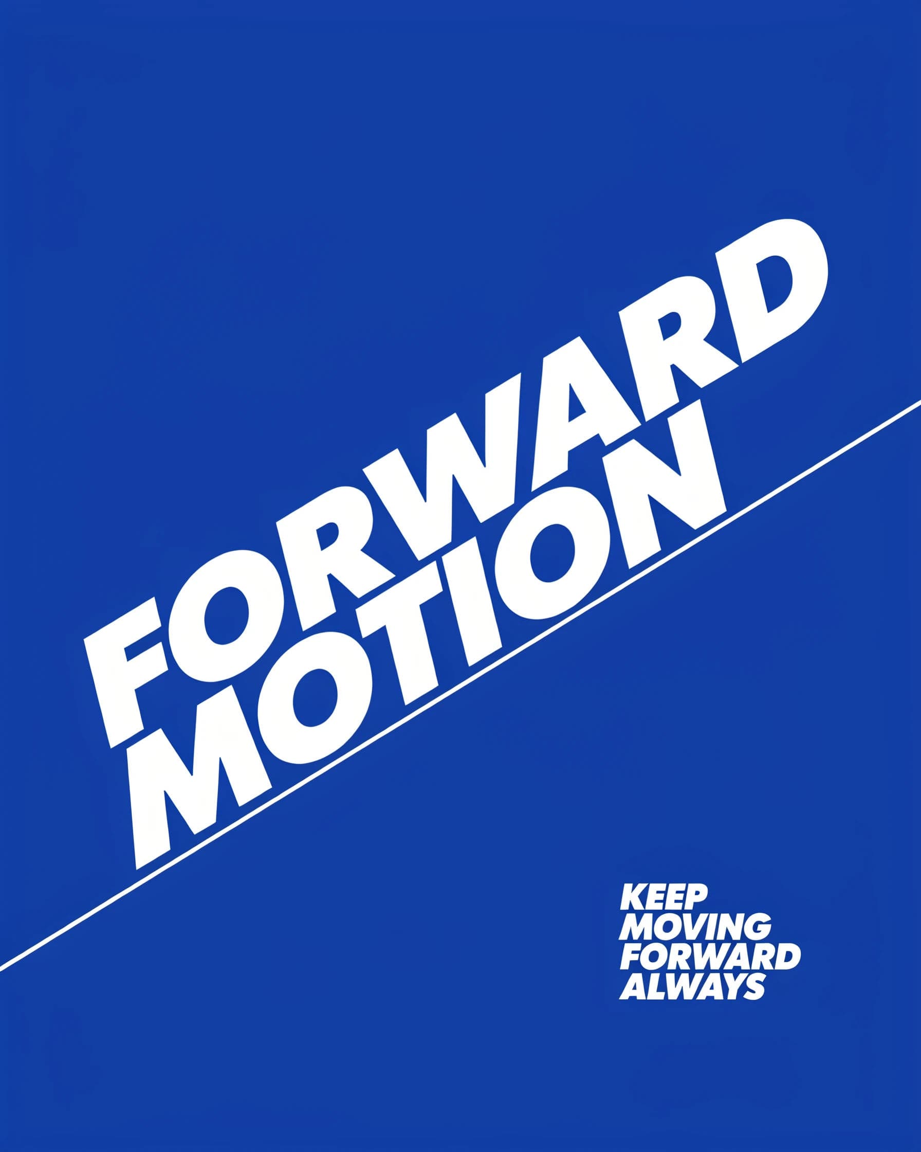 Poster with type set along a steep diagonal baseline running corner to corner, generated with Ideogram 4.0