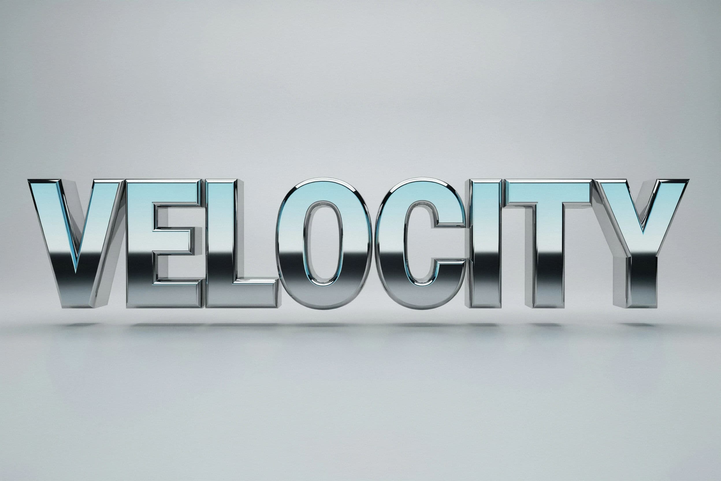 Polished chrome three-dimensional lettering, generated with Ideogram