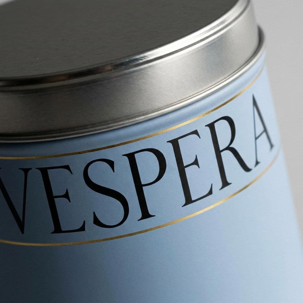 Text curving around a cylindrical tin, generated with Nano Banana