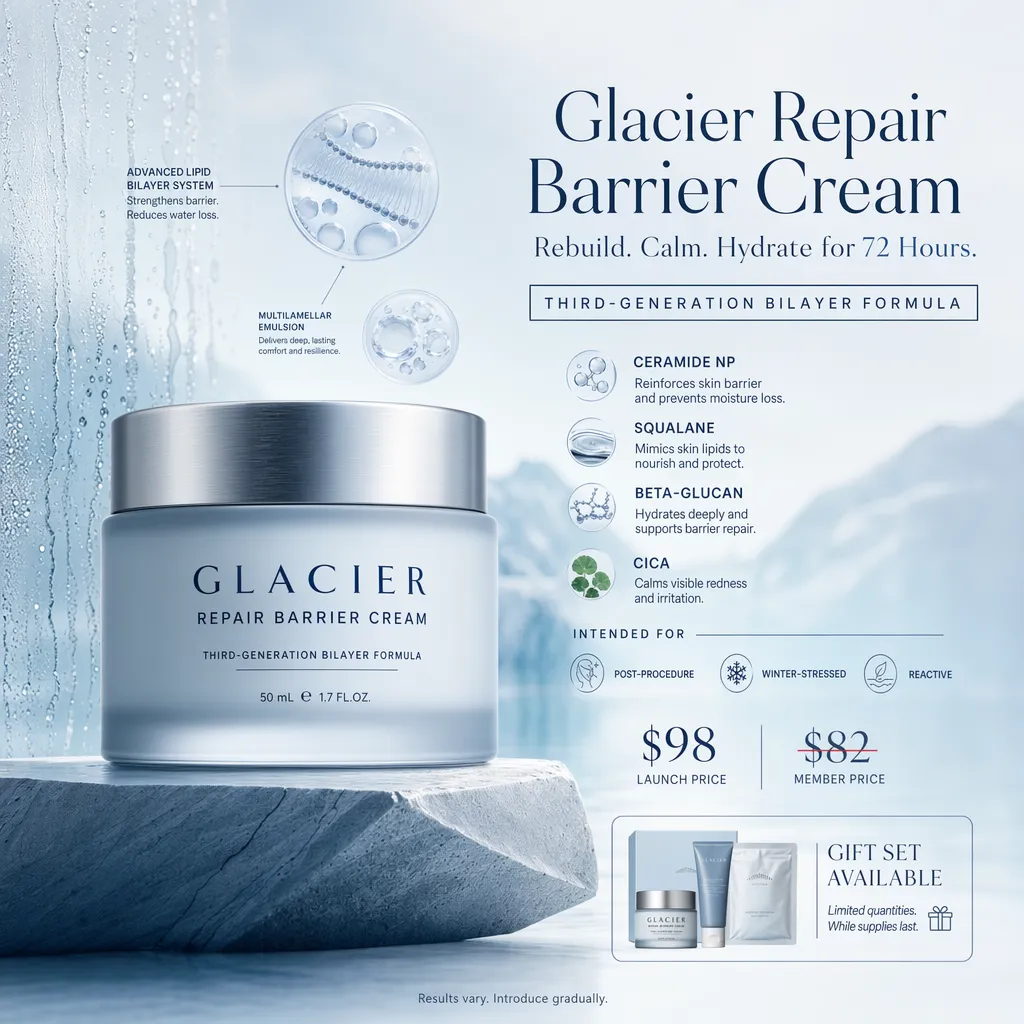 Clinical skincare hero poster generated with ChatGPT Images 2.0