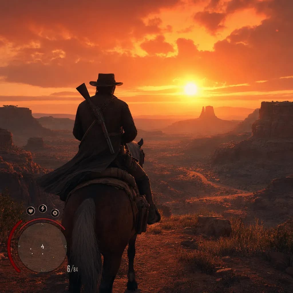Open-world western game screenshot generated with ChatGPT Images 2.0
