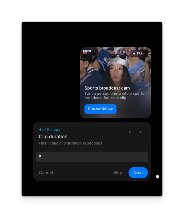 Clip duration number field set to 5 seconds