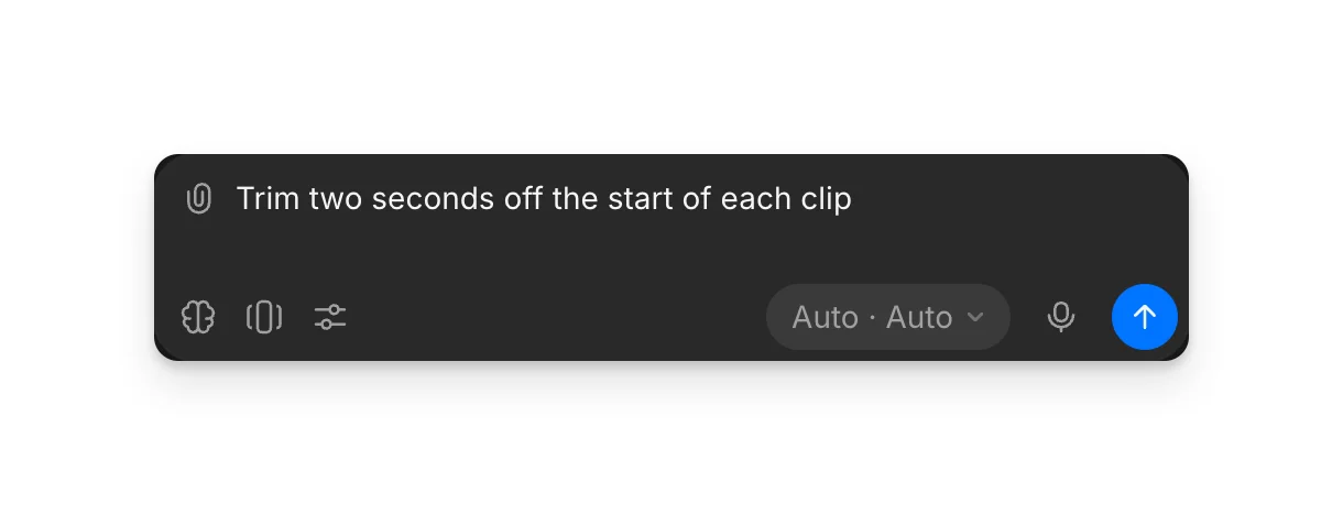 The Copilot prompt box in Compose with a trimming request typed in
