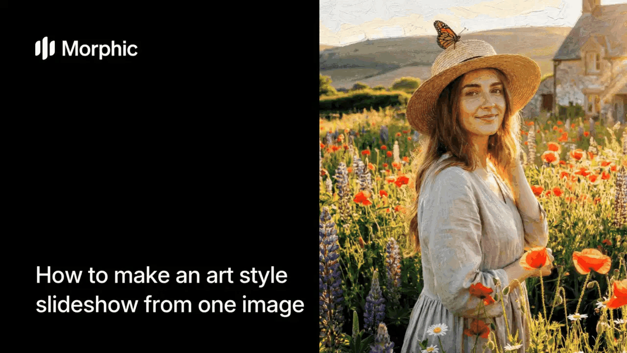 How to make an art style slideshow from one image