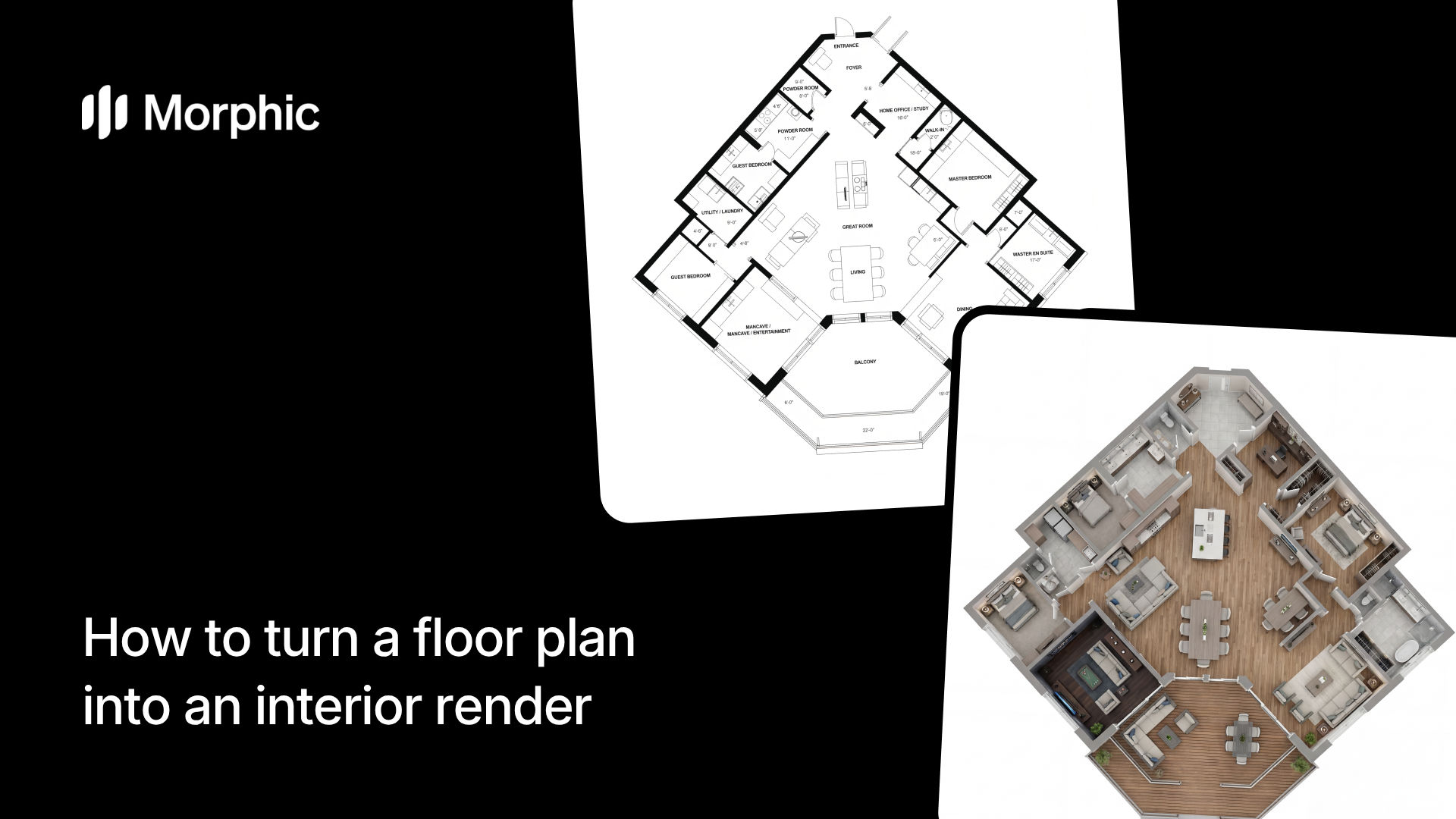 How to turn a floor plan into an interior render