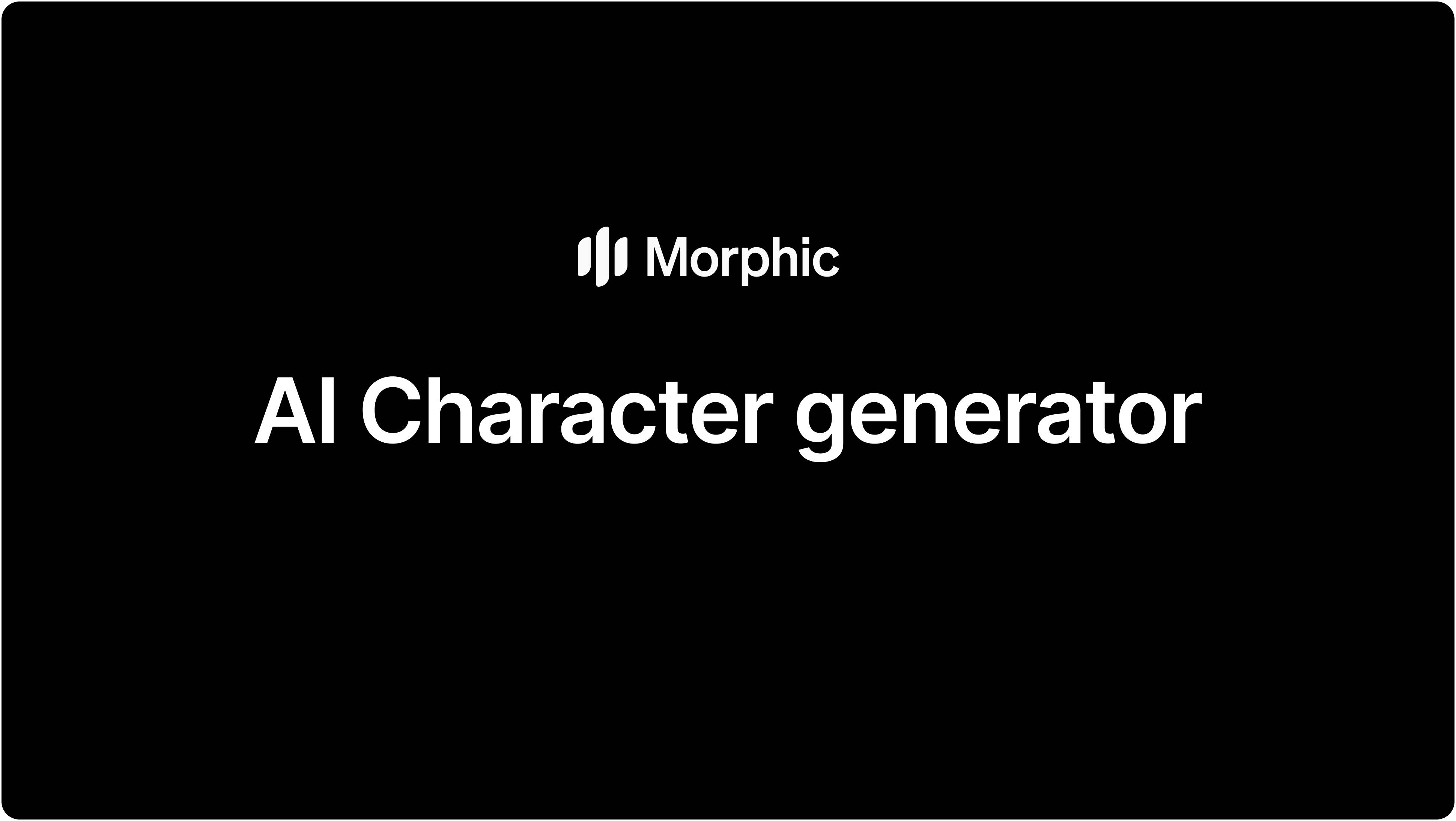 Morphic AI character generator hero
