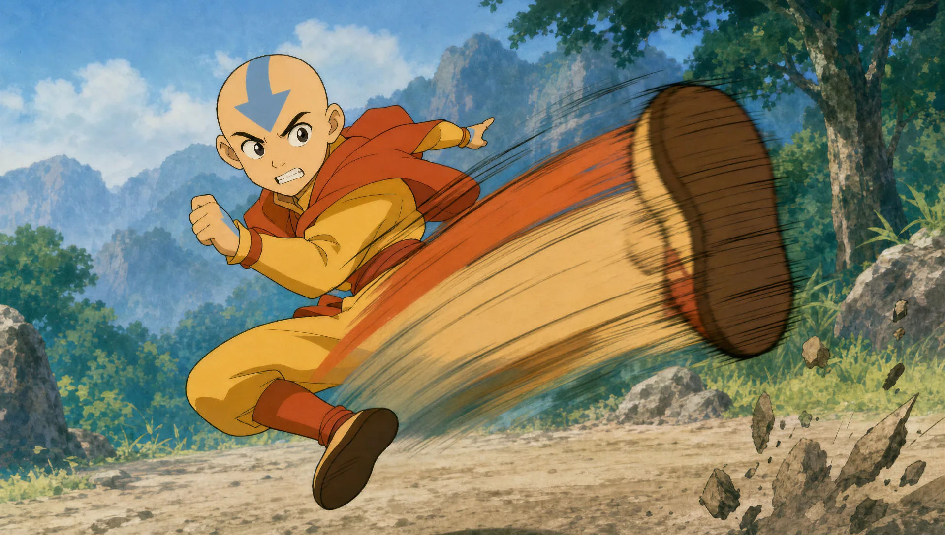 A dynamic action sequence