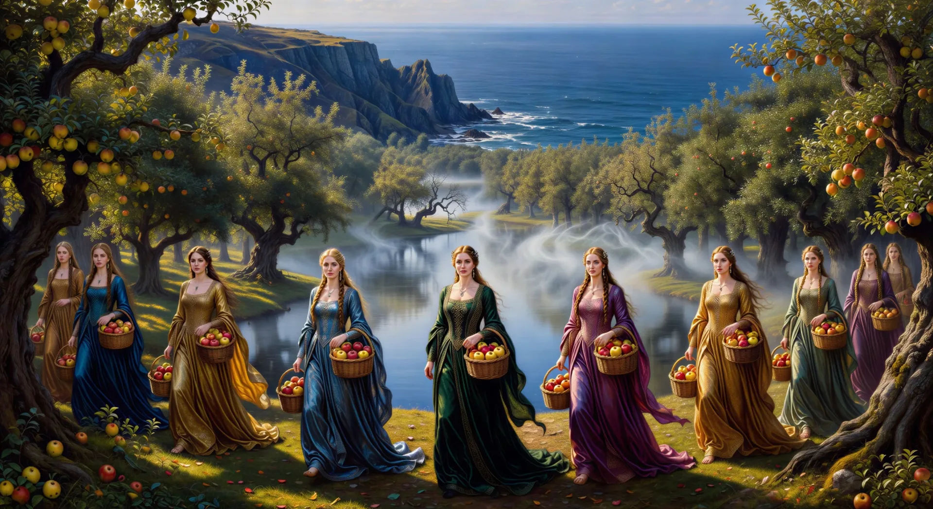 The orchard of nine sister-queens