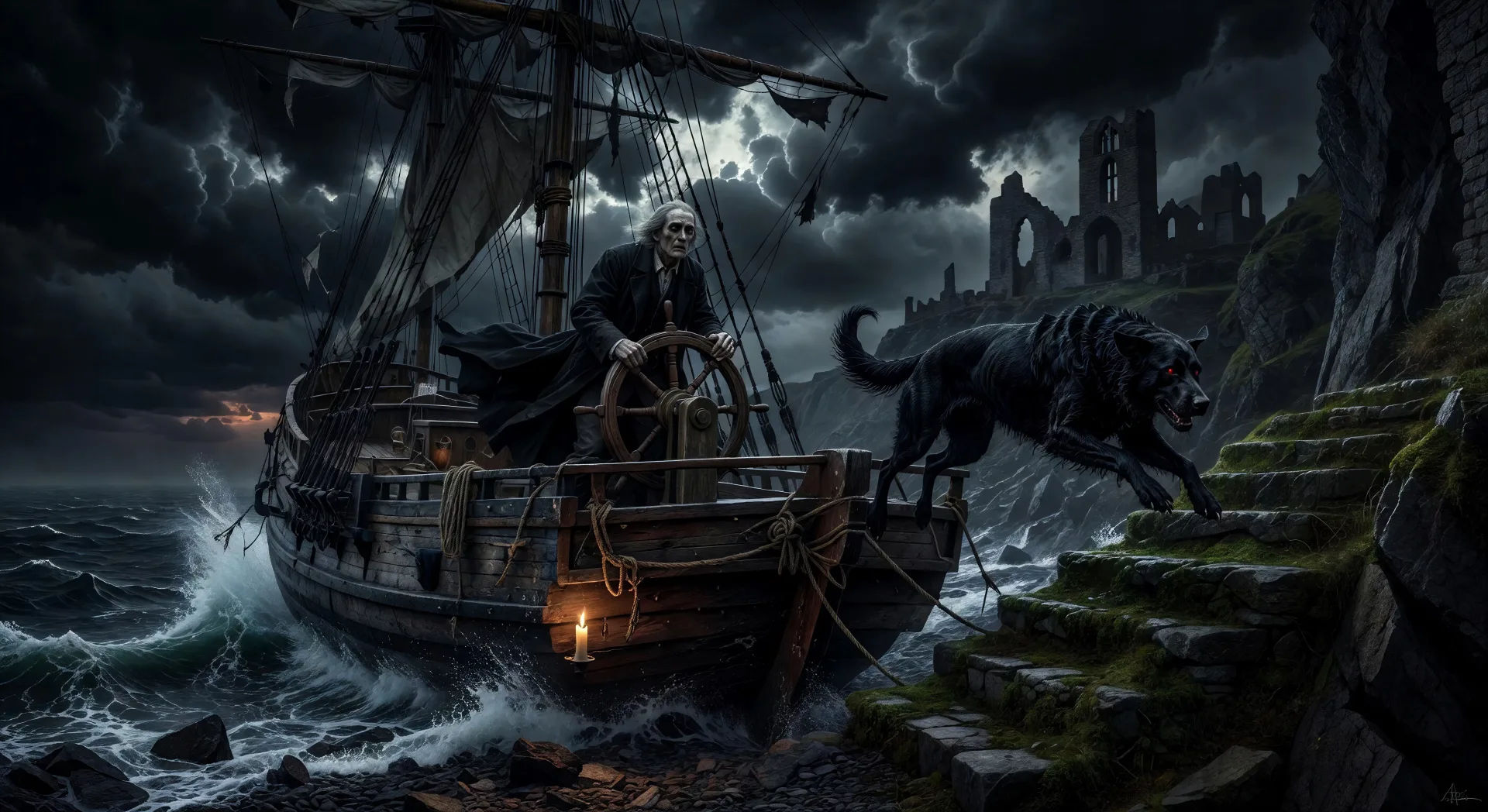 The Demeter arrives at Whitby