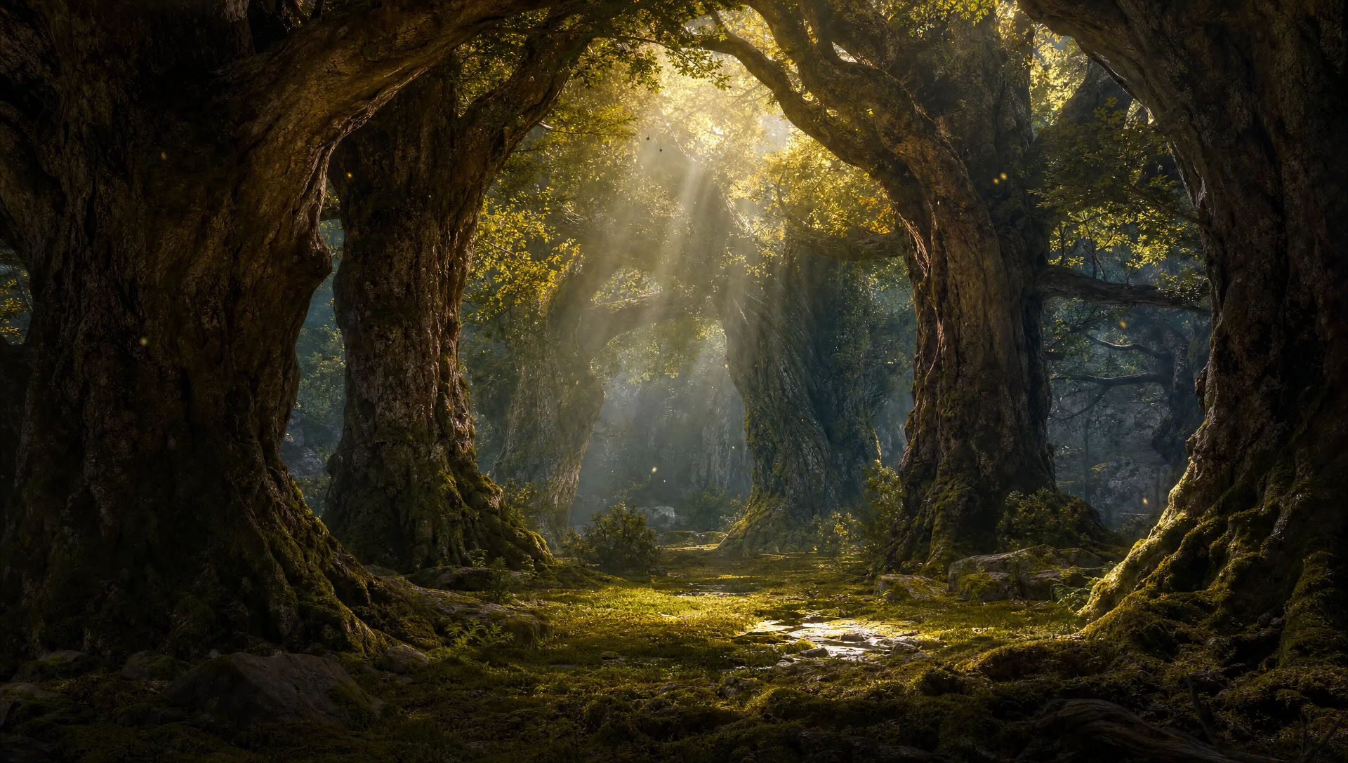 Enchanted forest clearing