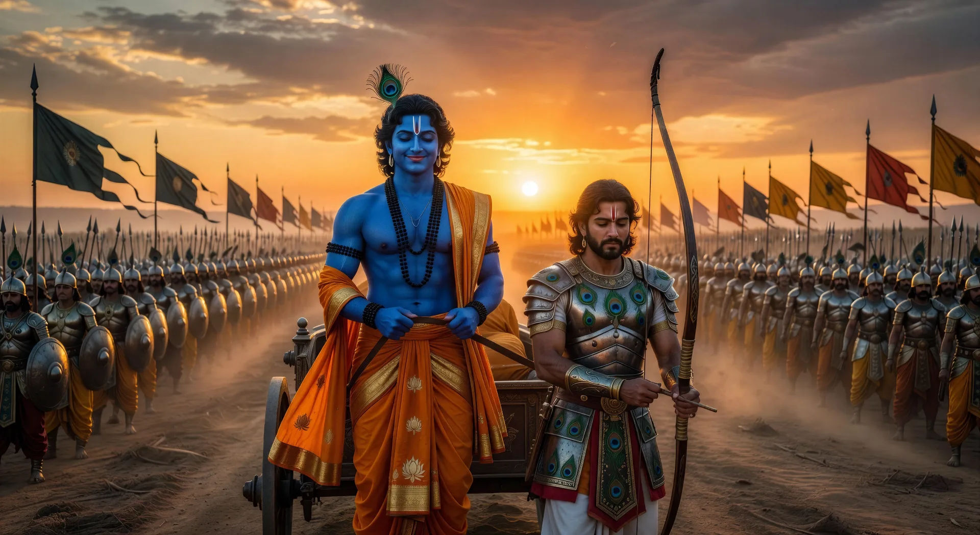 Krishna and Arjuna on the chariot