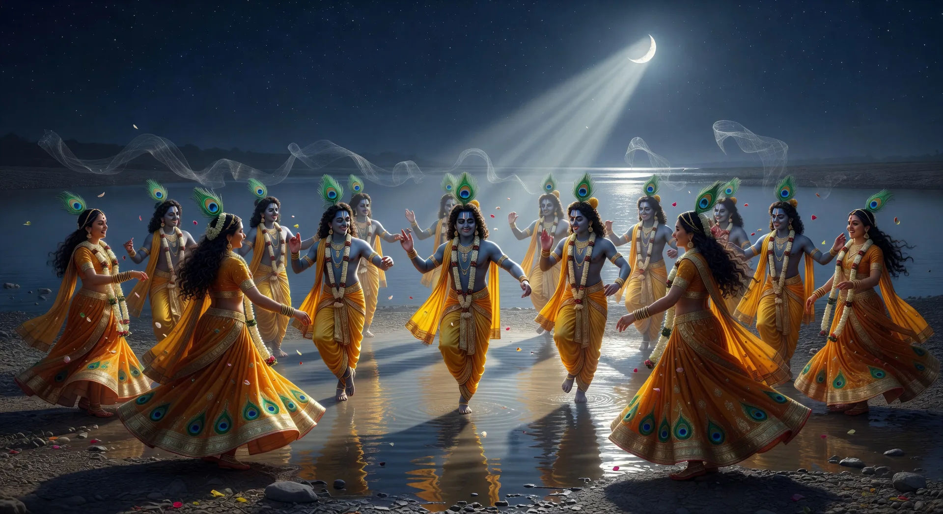 The raas leela on the Yamuna bank