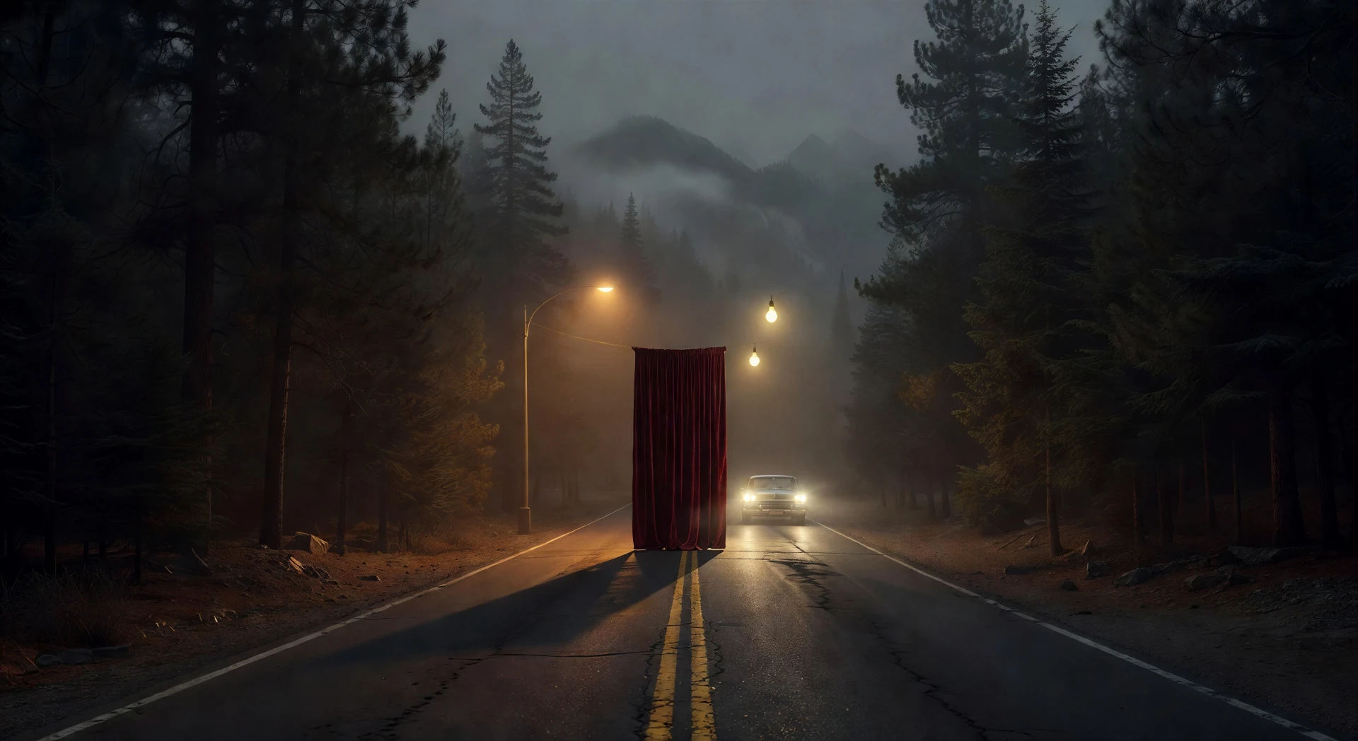 Foggy Pacific Northwest road