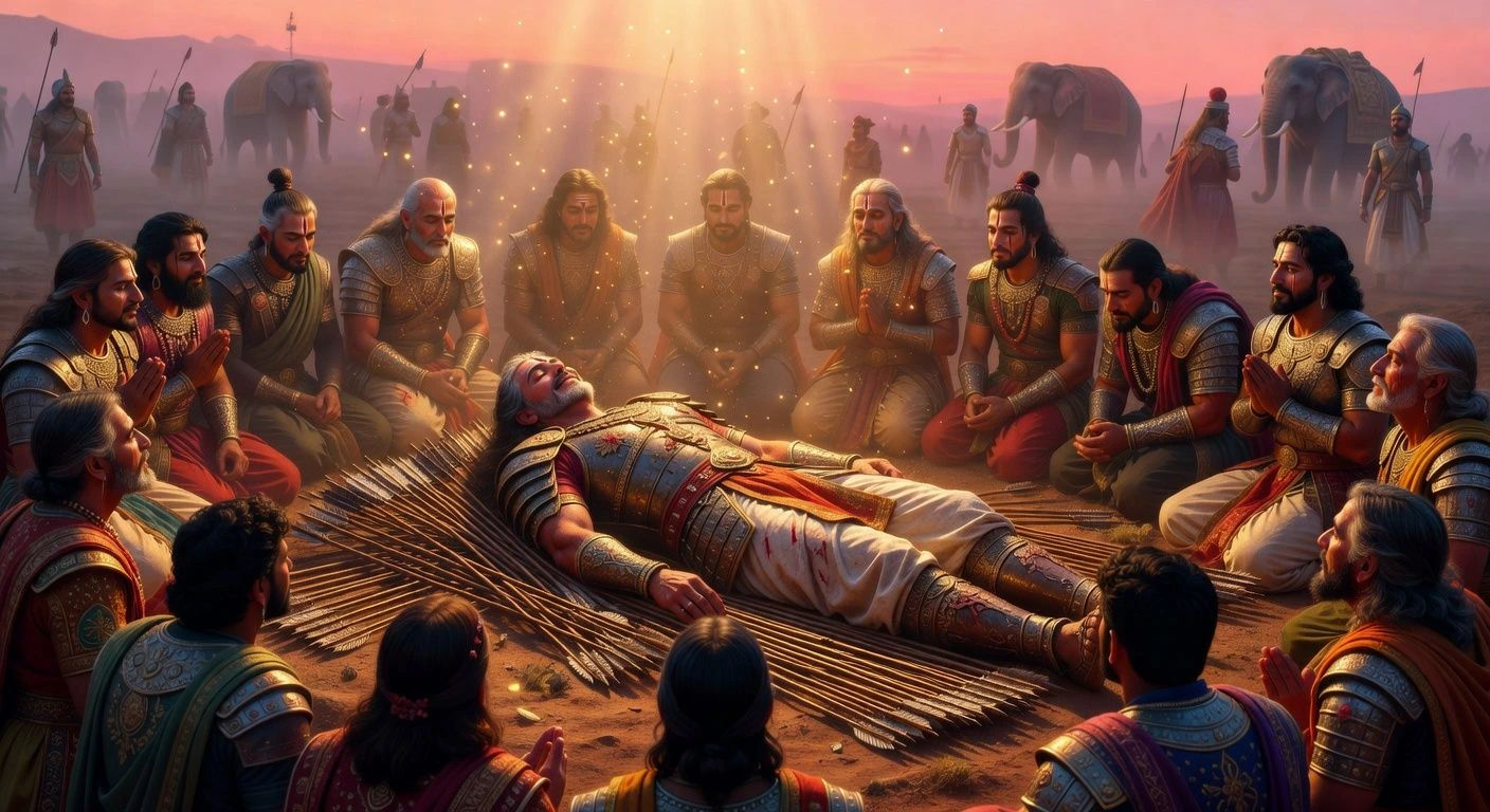 Bhishma on a bed of arrows