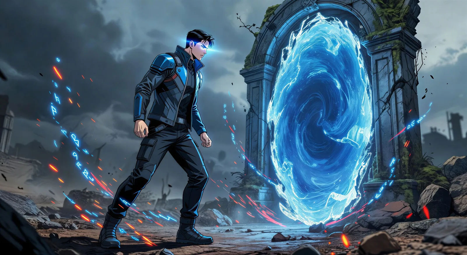 Vertical-scroll hunter gate splash