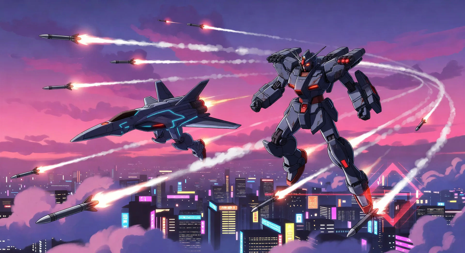 Aerial dogfight over the city