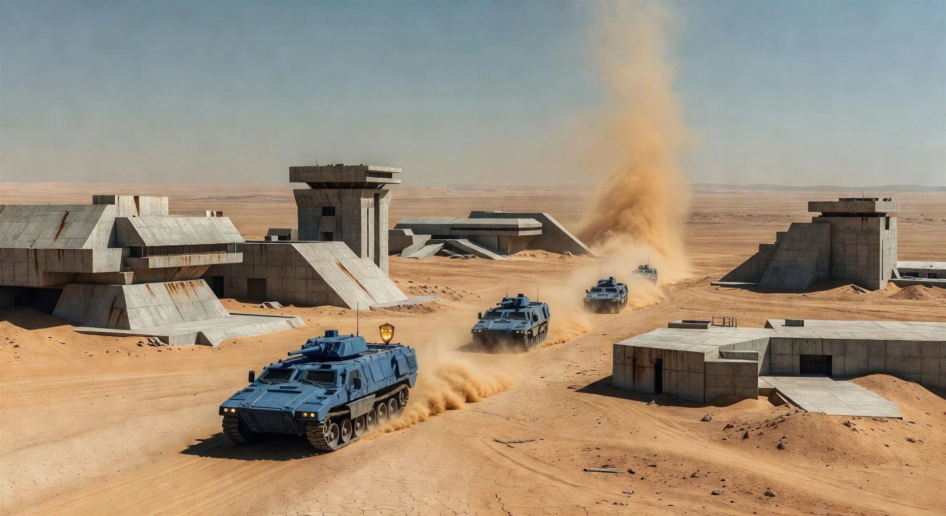 IMAX-scale desert convoy