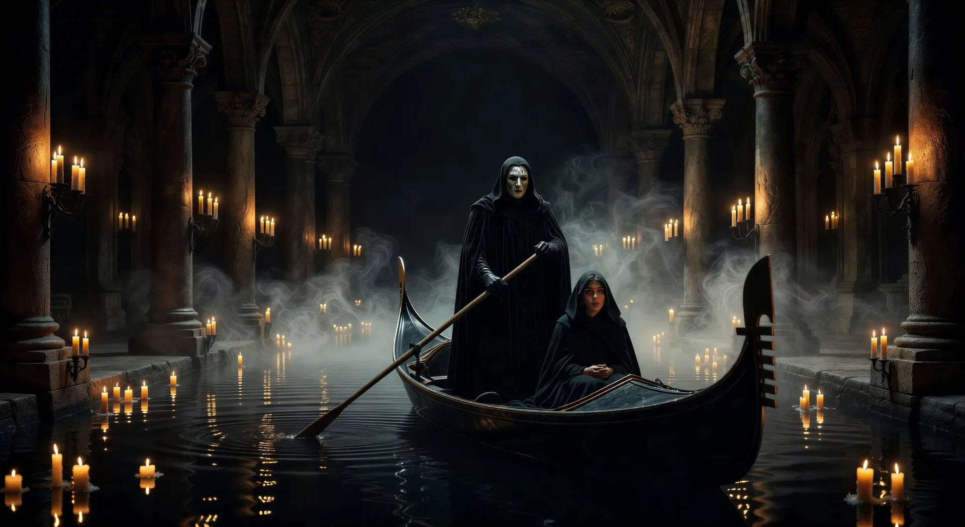 Crossing the underground lake