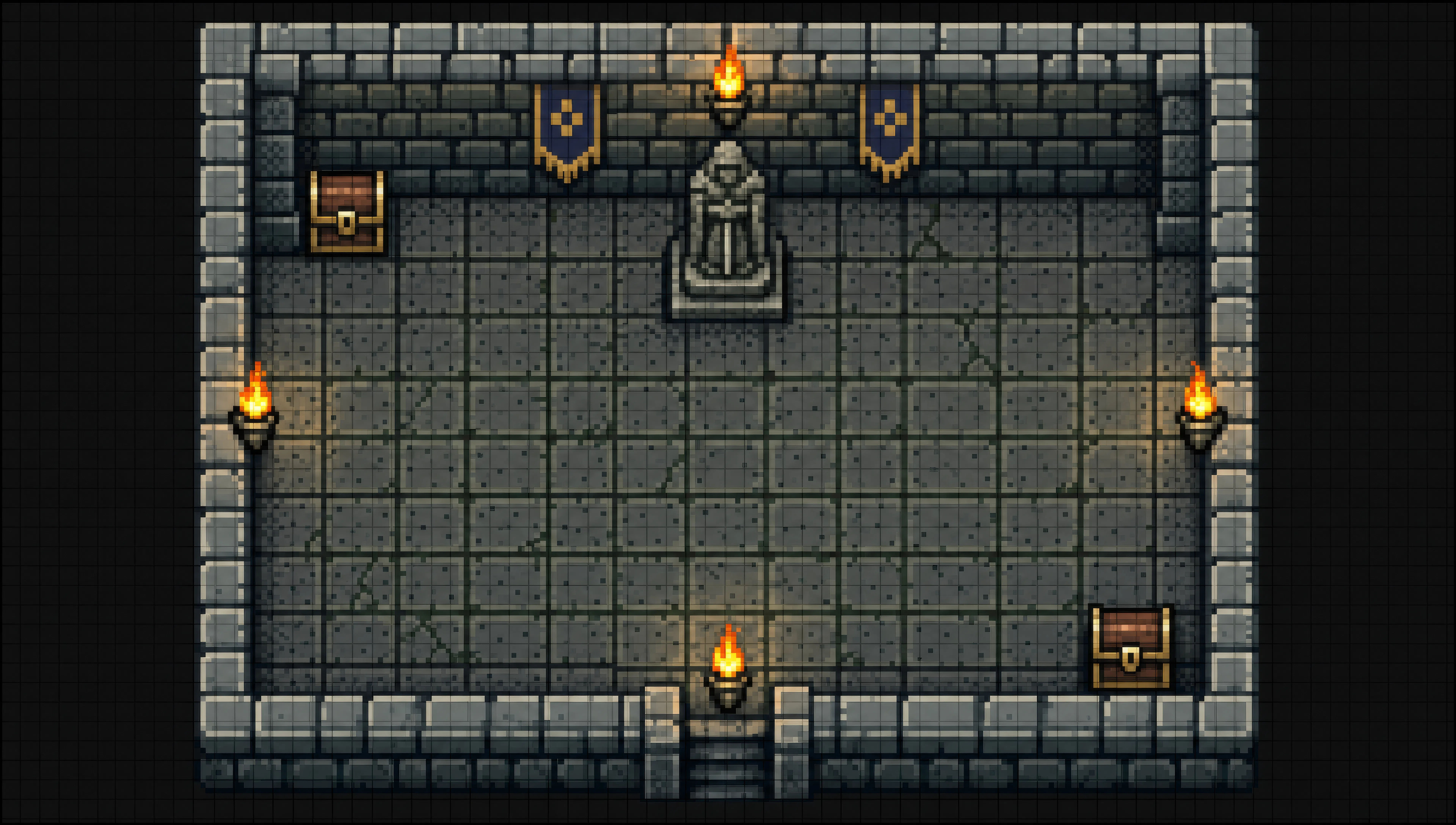 Top-down dungeon room