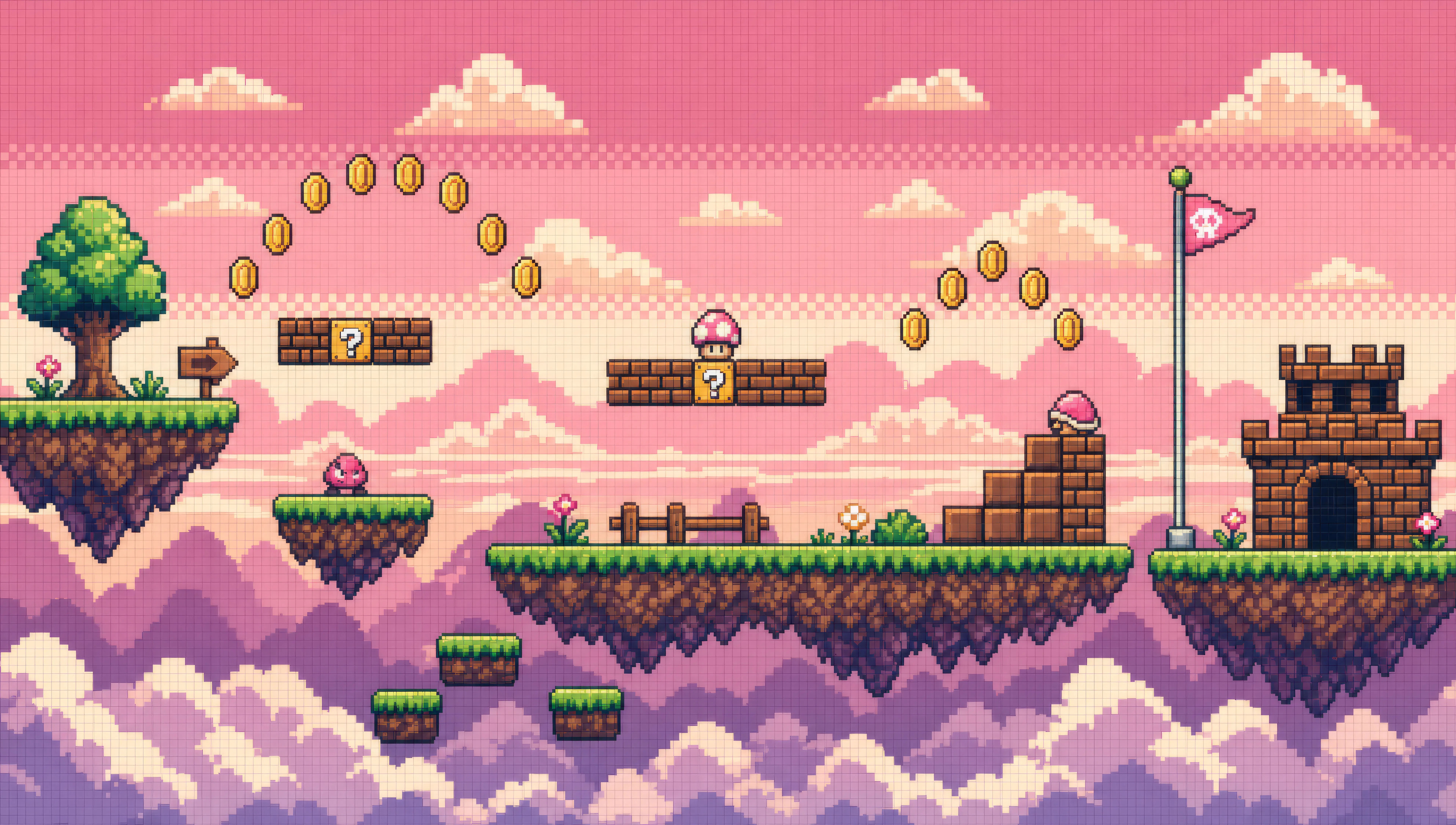 Side-scrolling platformer level