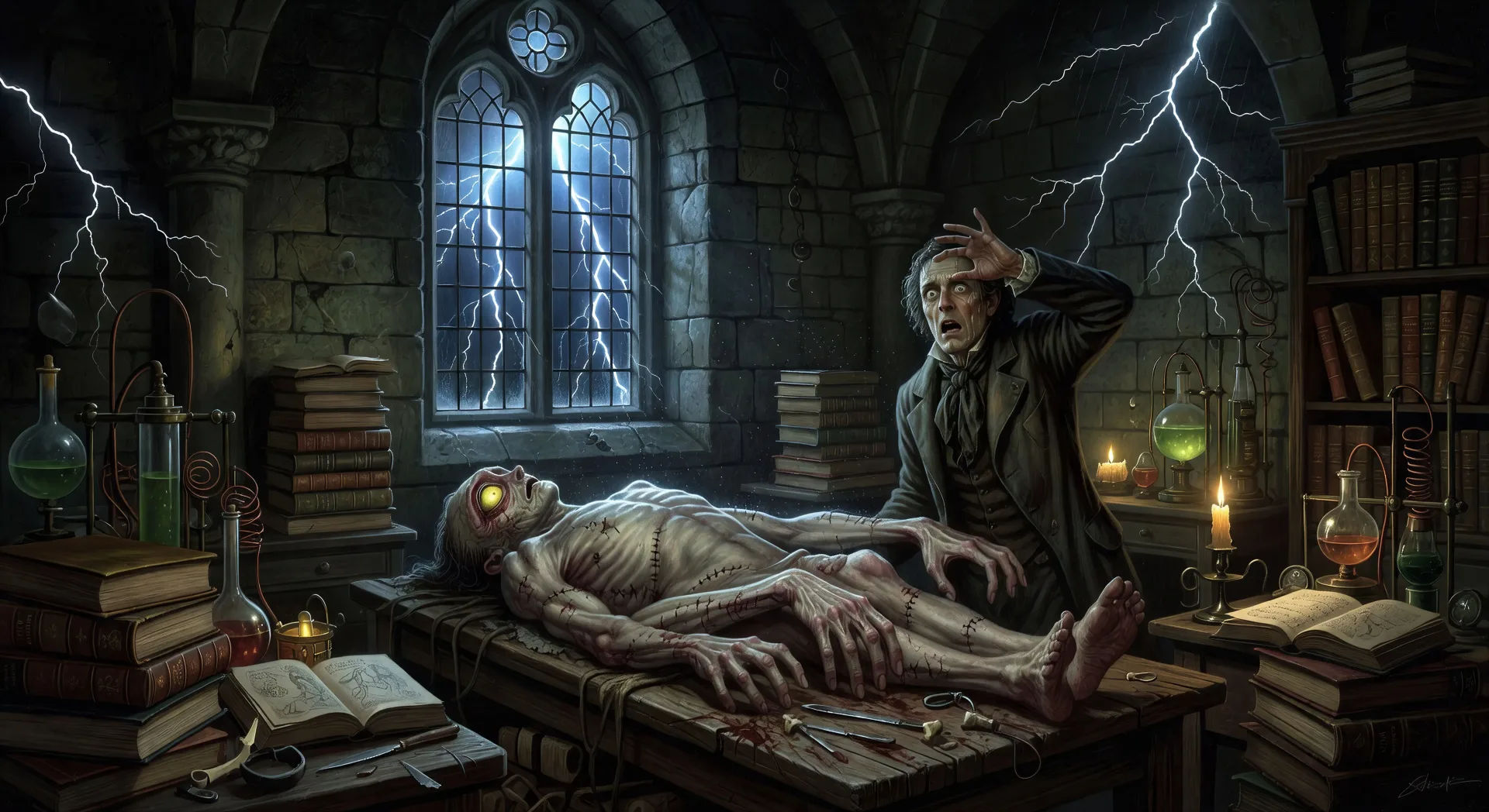 The creature's first breath