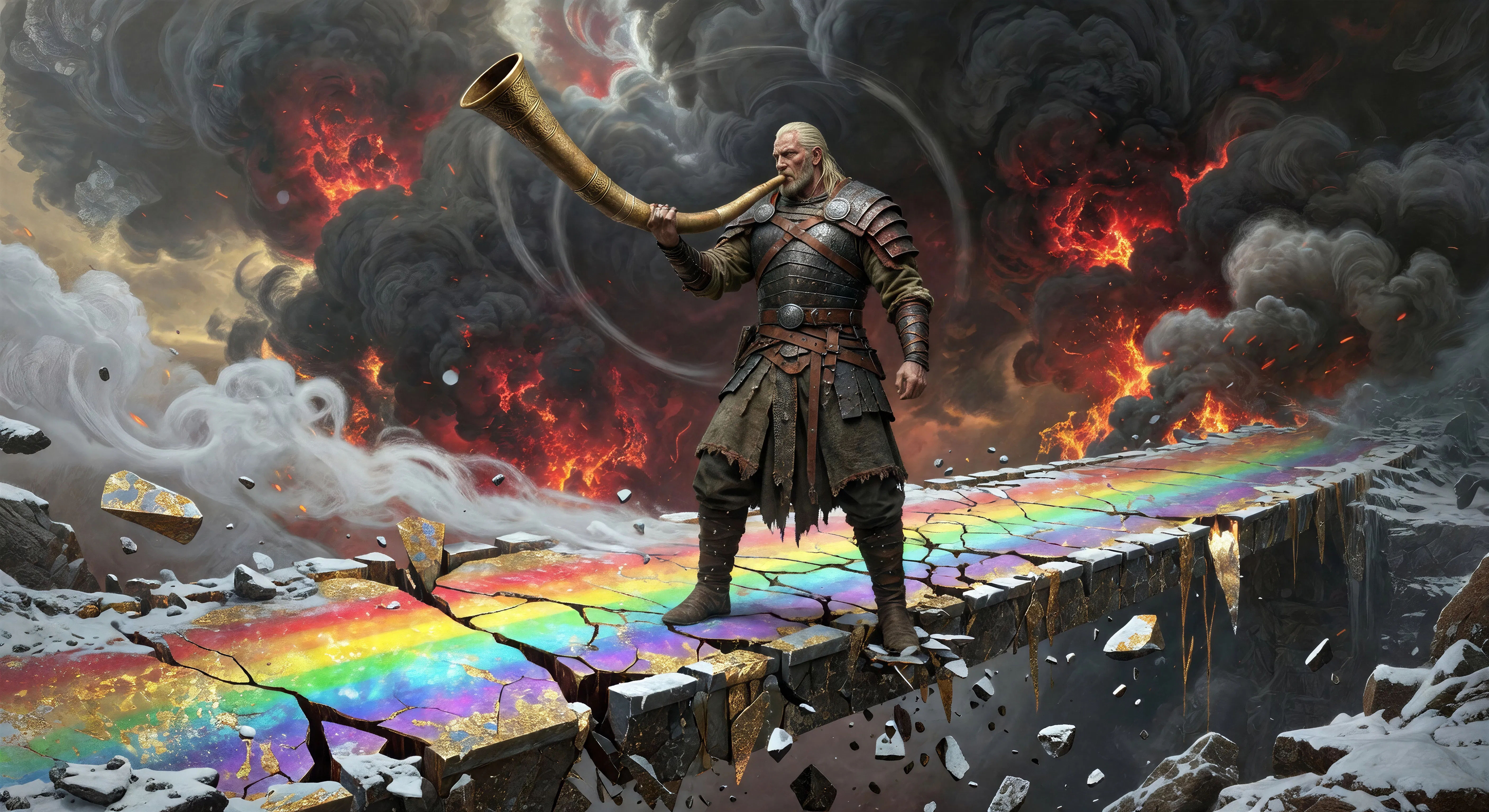 Heimdall blows Gjallarhorn