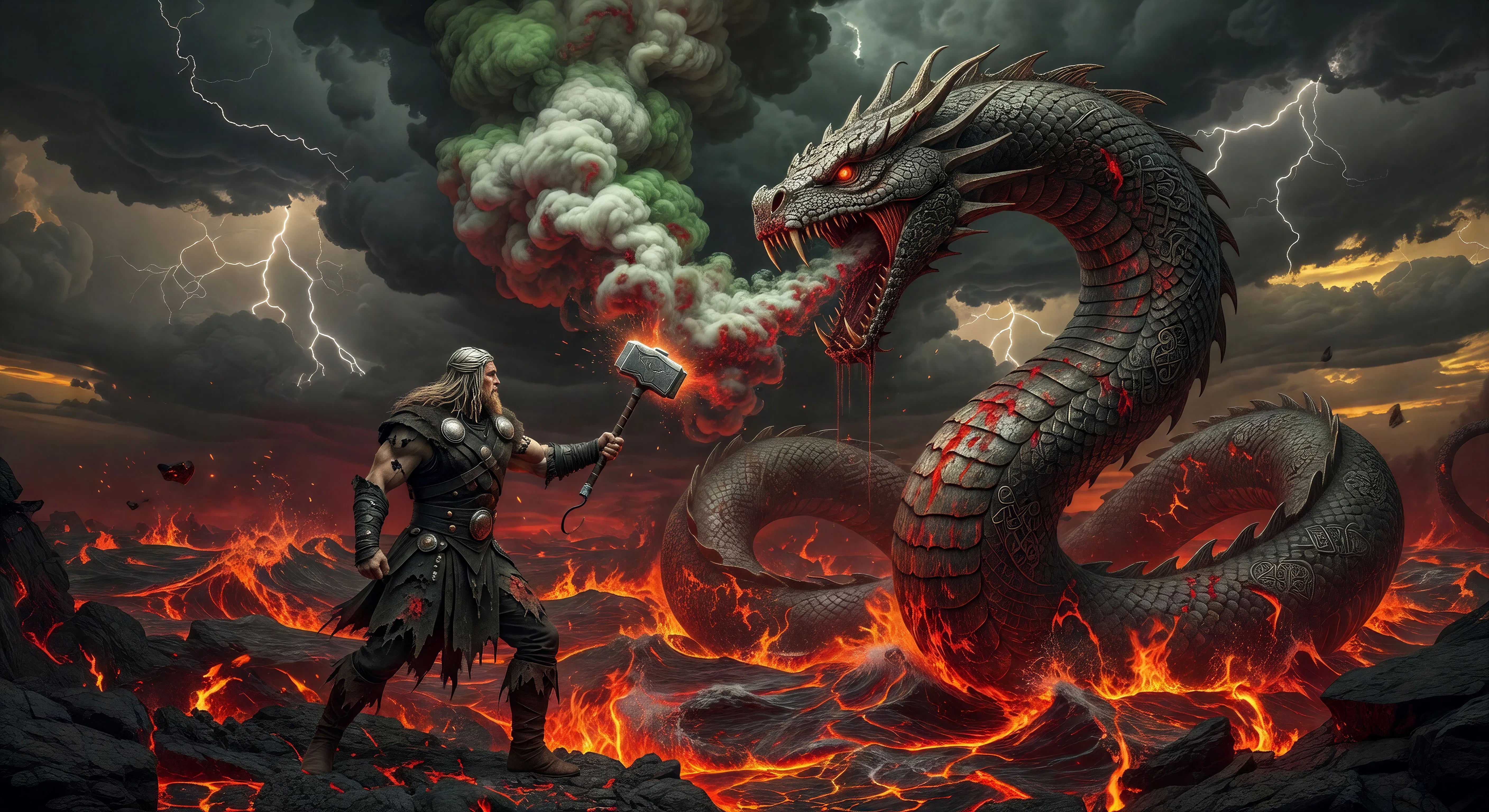 Thor and Jormungandr