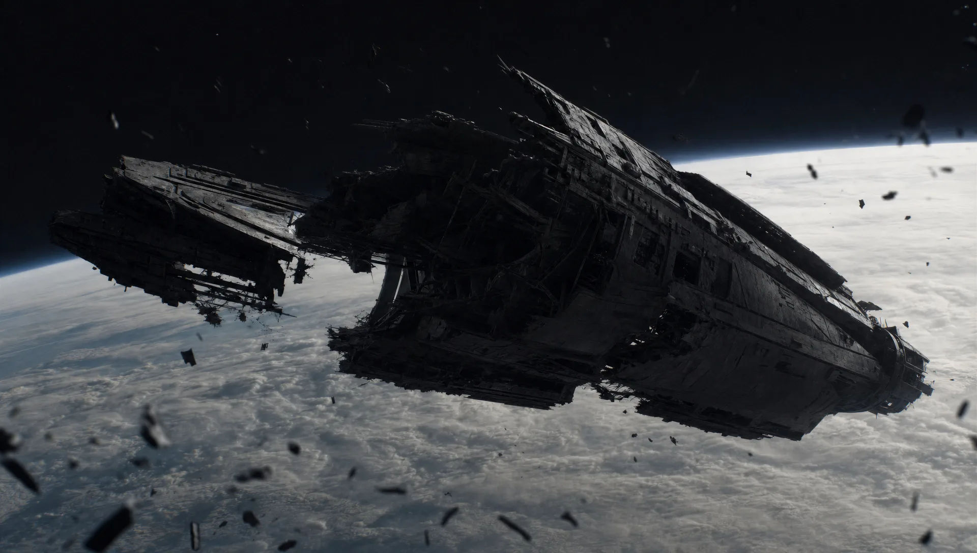 Derelict ship in silent orbit