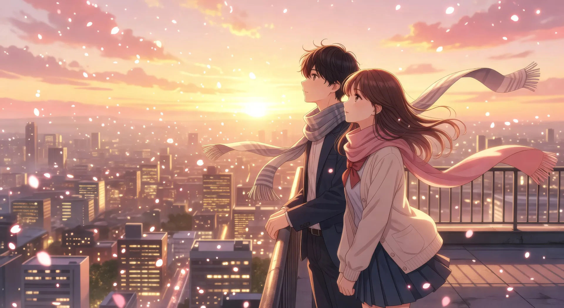 School rooftop two-shot