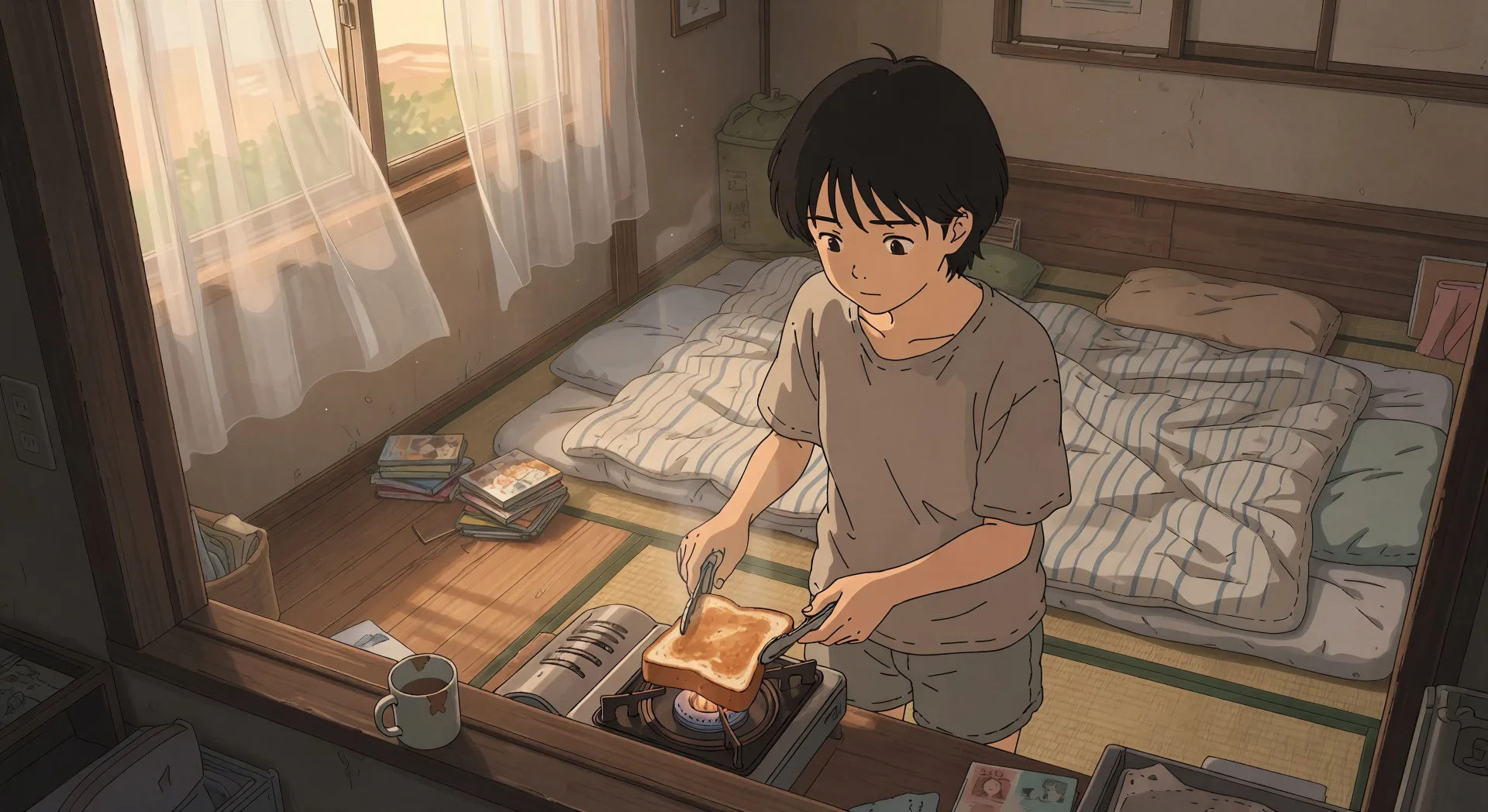 Tiny Tokyo apartment morning