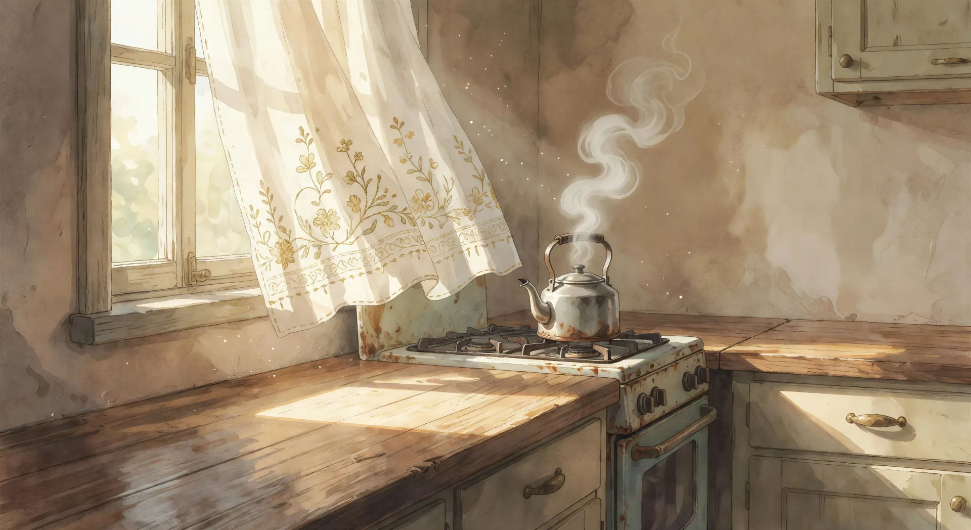 Kettle on the kitchen stove