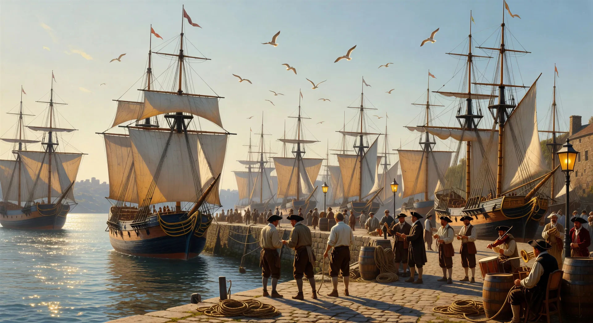 The Hispaniola sails from Bristol