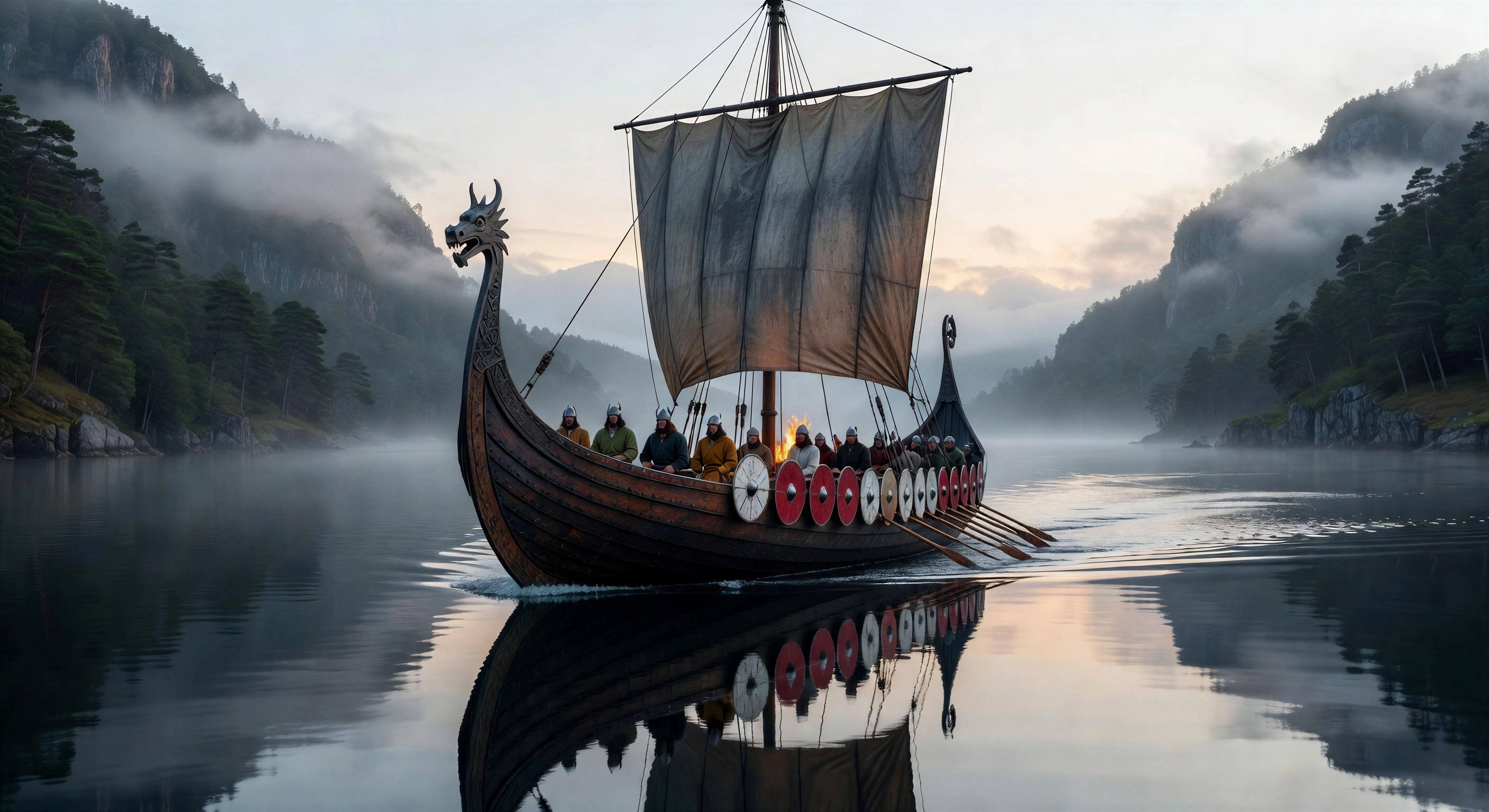 Longship at dawn