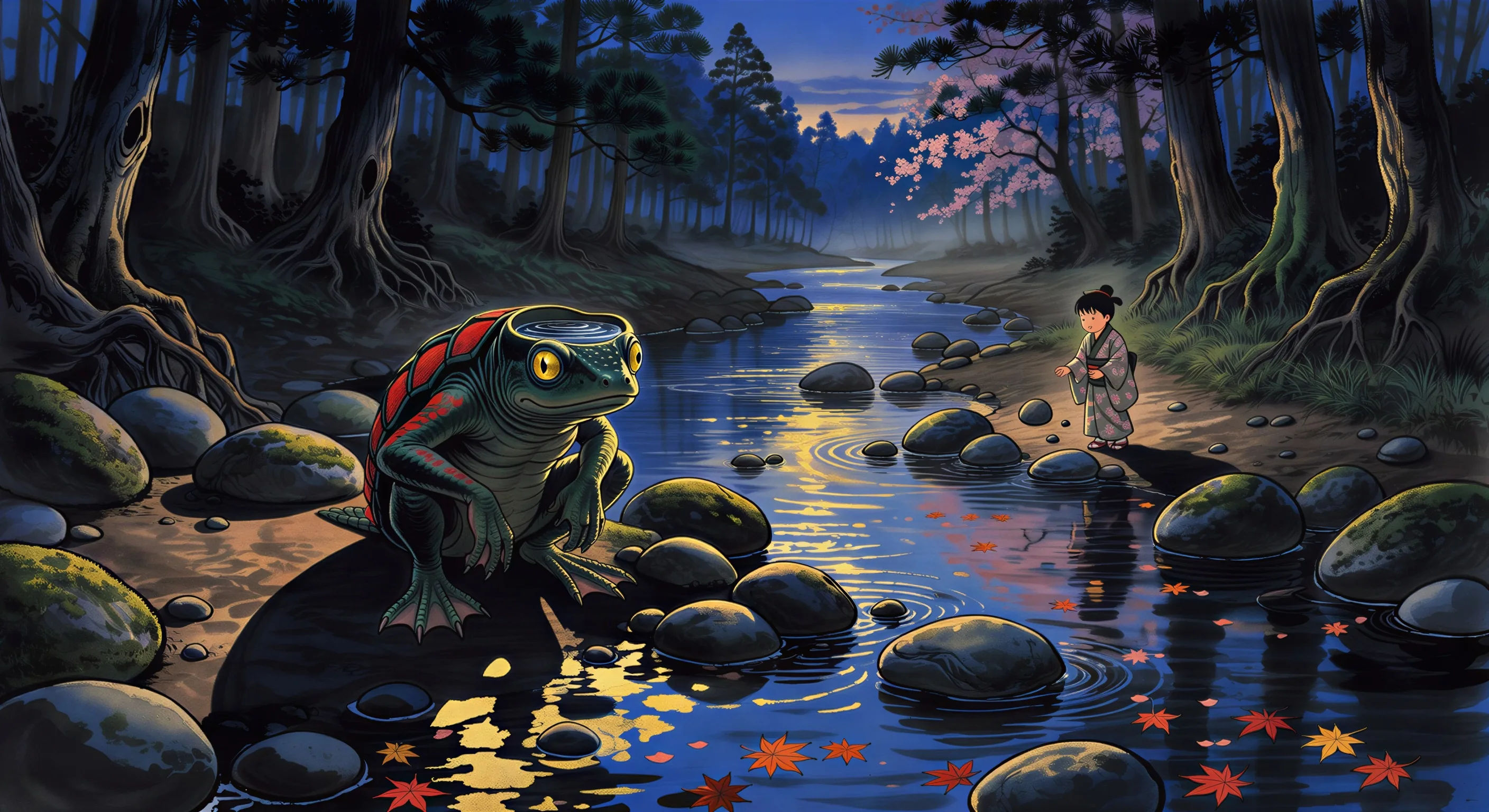 Kappa at the river bank